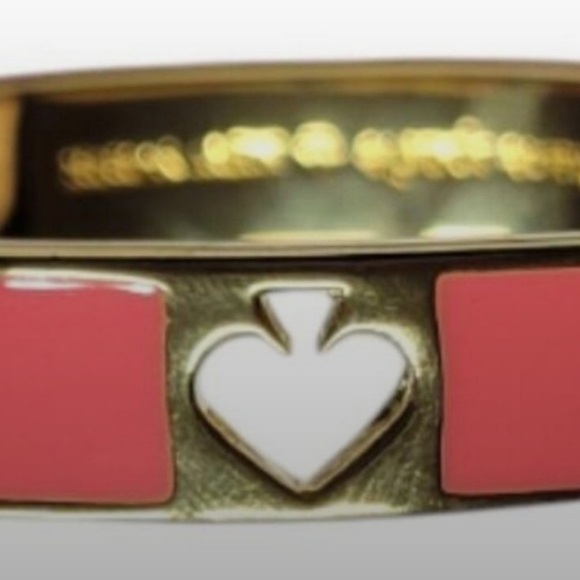 Kate Spade Hole Punched Hinged Coral and Gold Bangle/Bracelet. New With Tags! - Picture 5 of 6